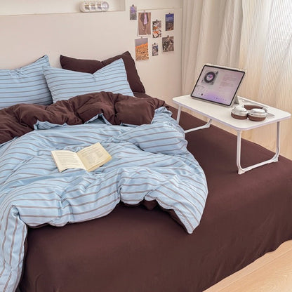 Classic Line Stripe Bedding Collection - Blue - WhisperLinens
