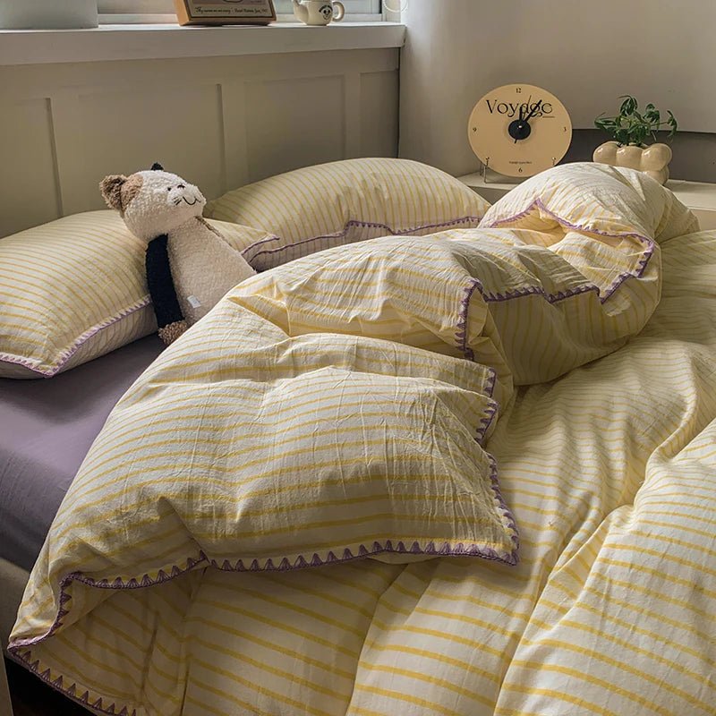 Classic Stripe Cotton Bedding Collection - WhisperLinens