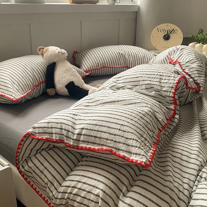 Classic Stripe Cotton Bedding Collection - WhisperLinens