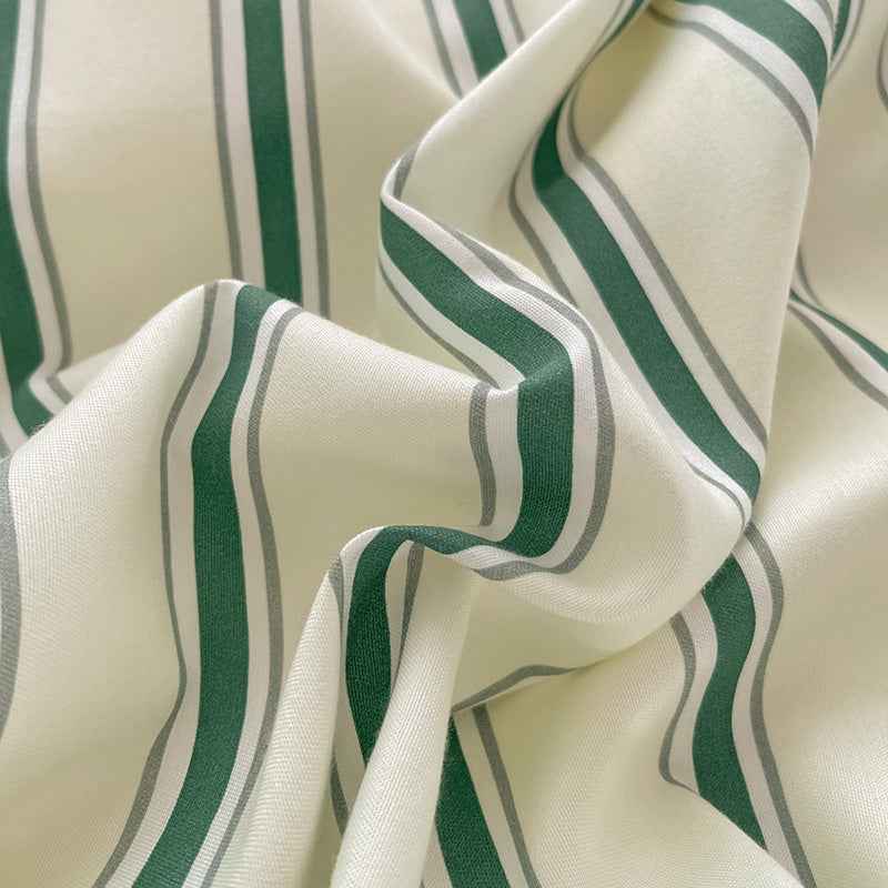 Cream with Green Stripes