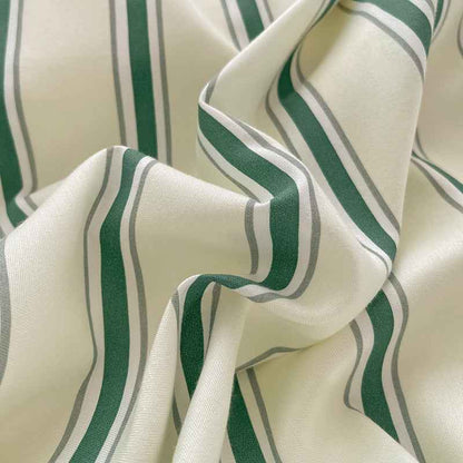 Cream with Green Stripes