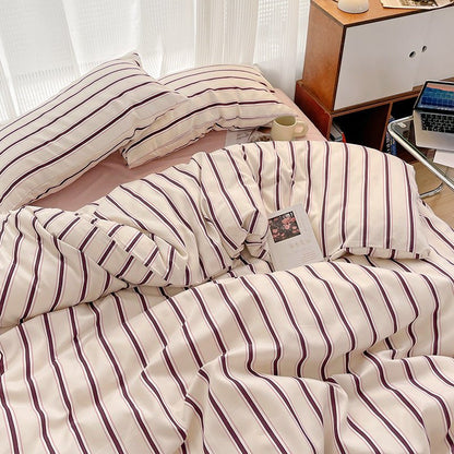 Light Pink with Plum Stripes