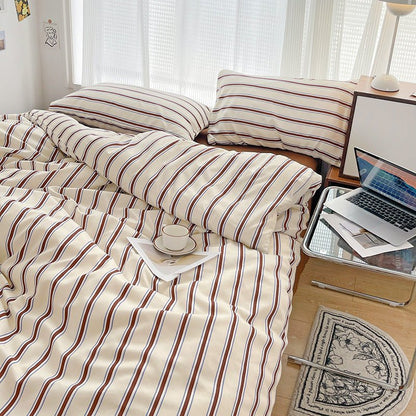 Cream with Brown Stripes