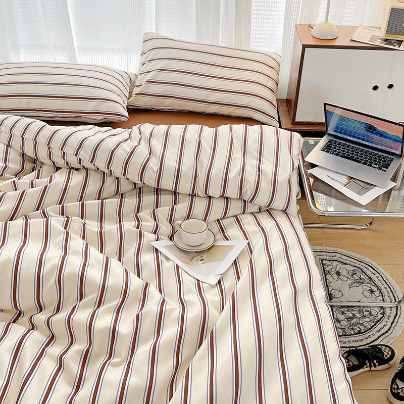 Cream with Brown Stripes
