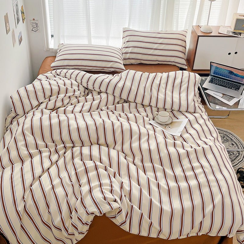 Cream with Brown Stripes