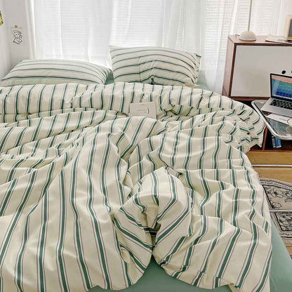 Cream with Green Stripes