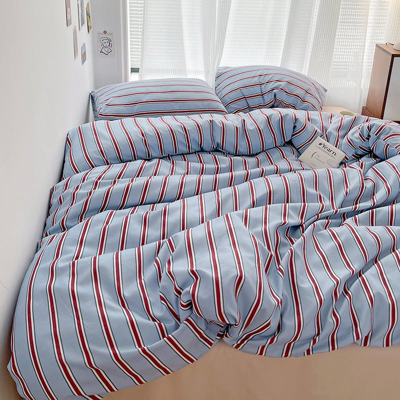Sky Blue with Red Stripes