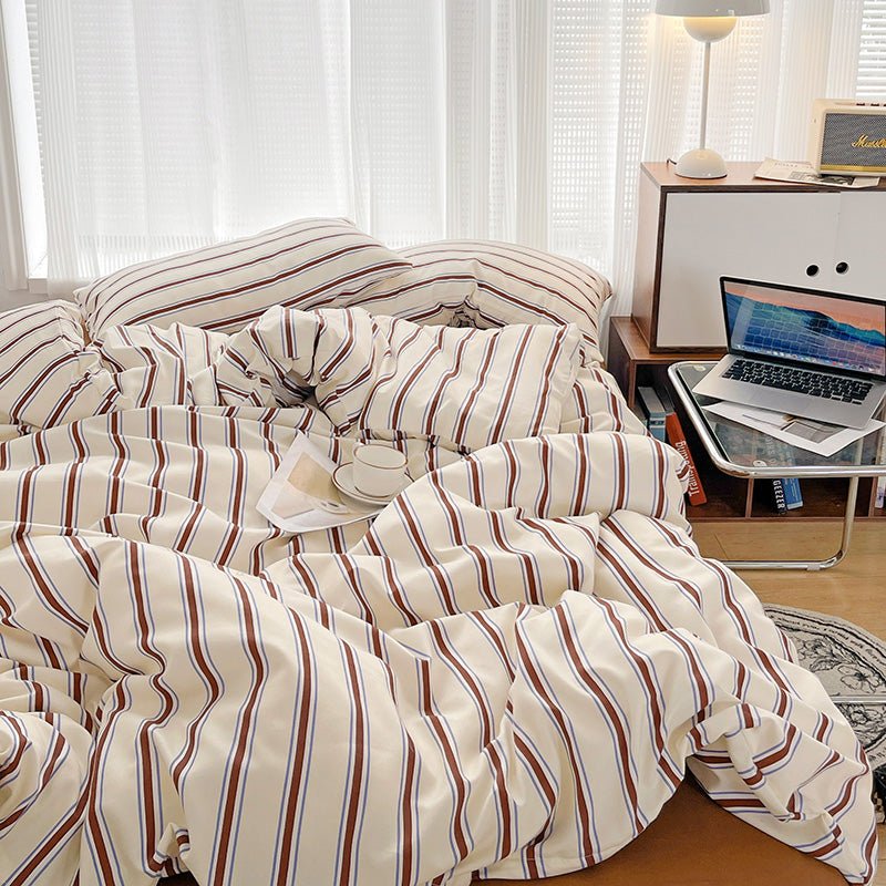 Cream with Brown Stripes