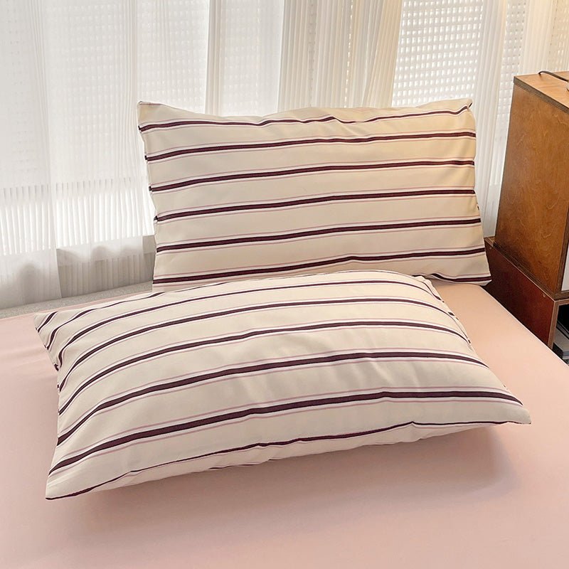 Light Pink with Plum Stripes