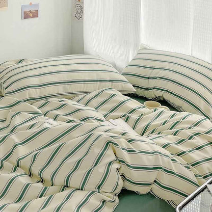 Cream with Green Stripes