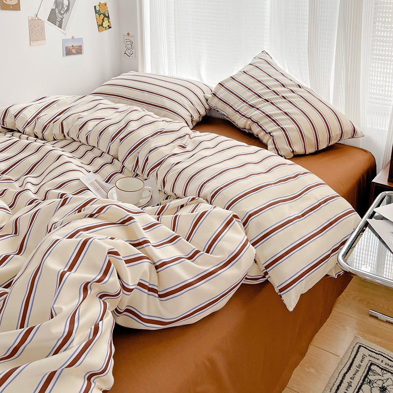 Cream with Brown Stripes