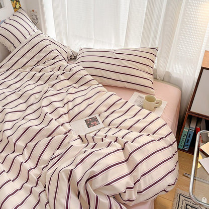 Light Pink with Plum Stripes