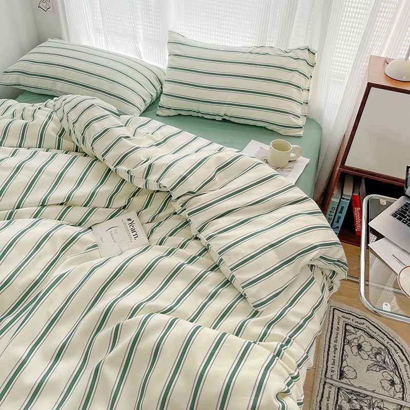 Cream with Green Stripes