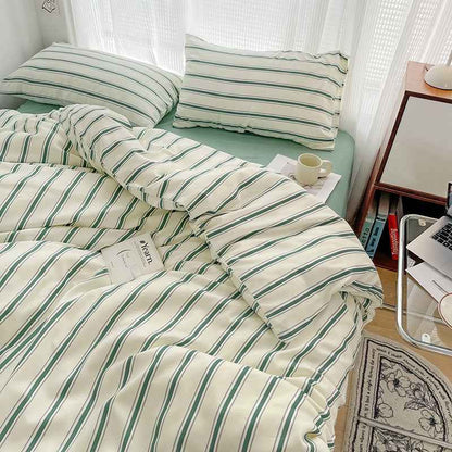 Cream with Green Stripes