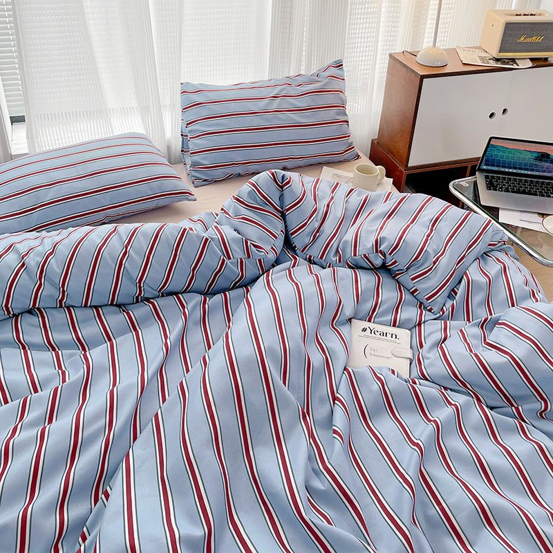 Sky Blue with Red Stripes