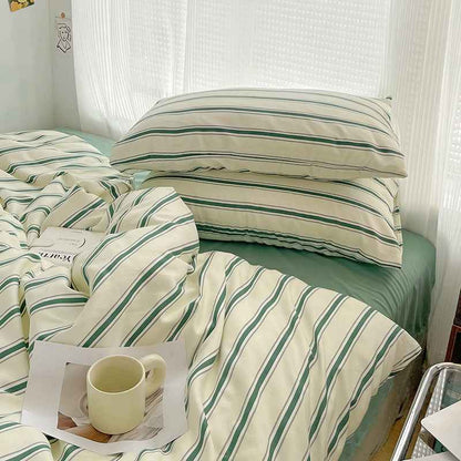 Cream with Green Stripes