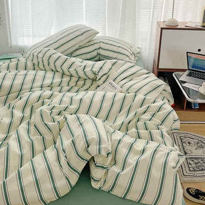 Cream with Green Stripes