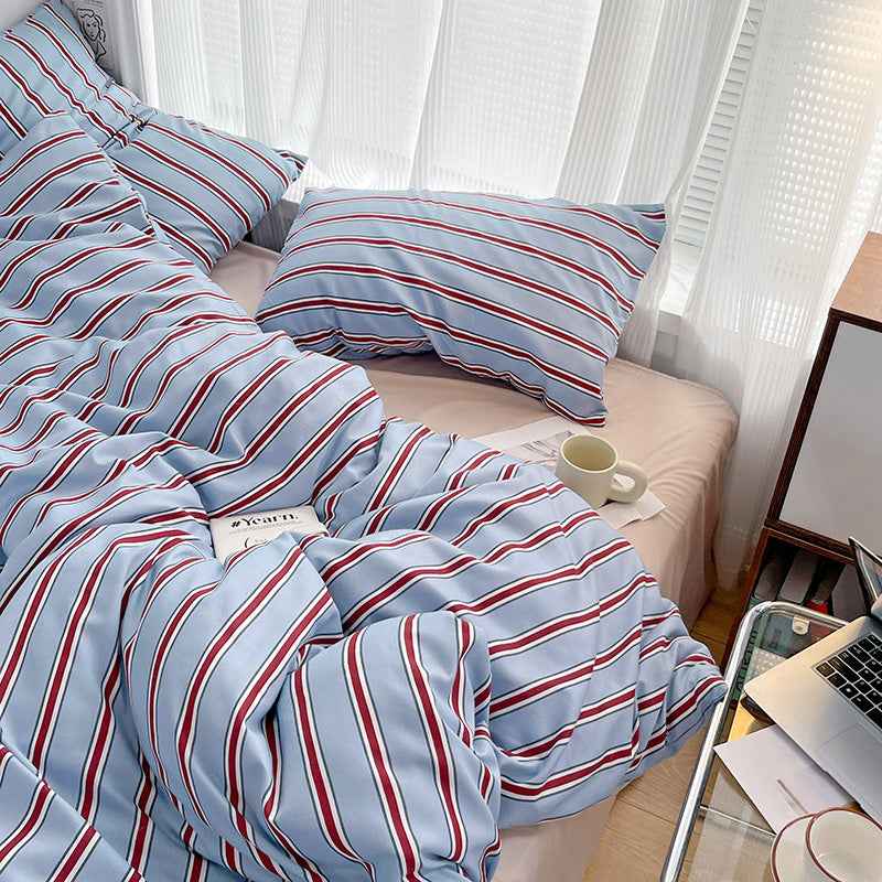 Sky Blue with Red Stripes