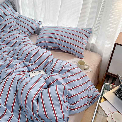 Sky Blue with Red Stripes