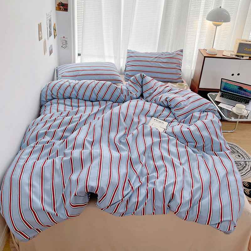 Sky Blue with Red Stripes