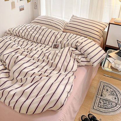Light Pink with Plum Stripes