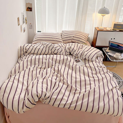 Light Pink with Plum Stripes
