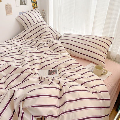 Light Pink with Plum Stripes