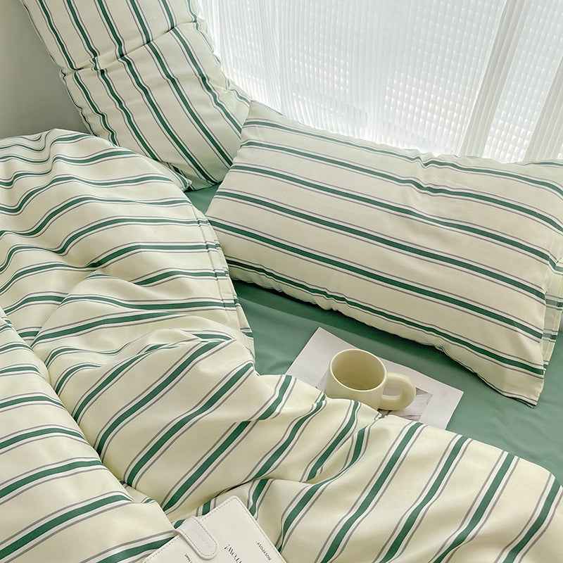 Cream with Green Stripes