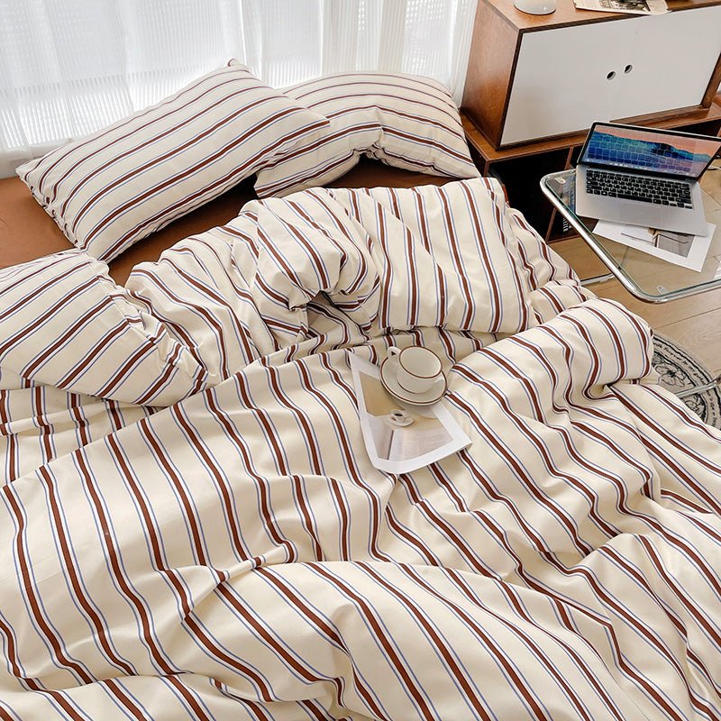 Cream with Brown Stripes