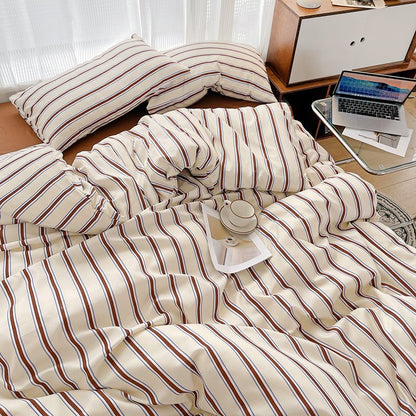 Cream with Brown Stripes