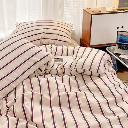 Light Pink with Plum Stripes