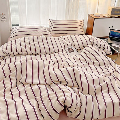 Light Pink with Plum Stripes
