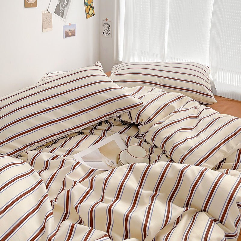 Cream with Brown Stripes