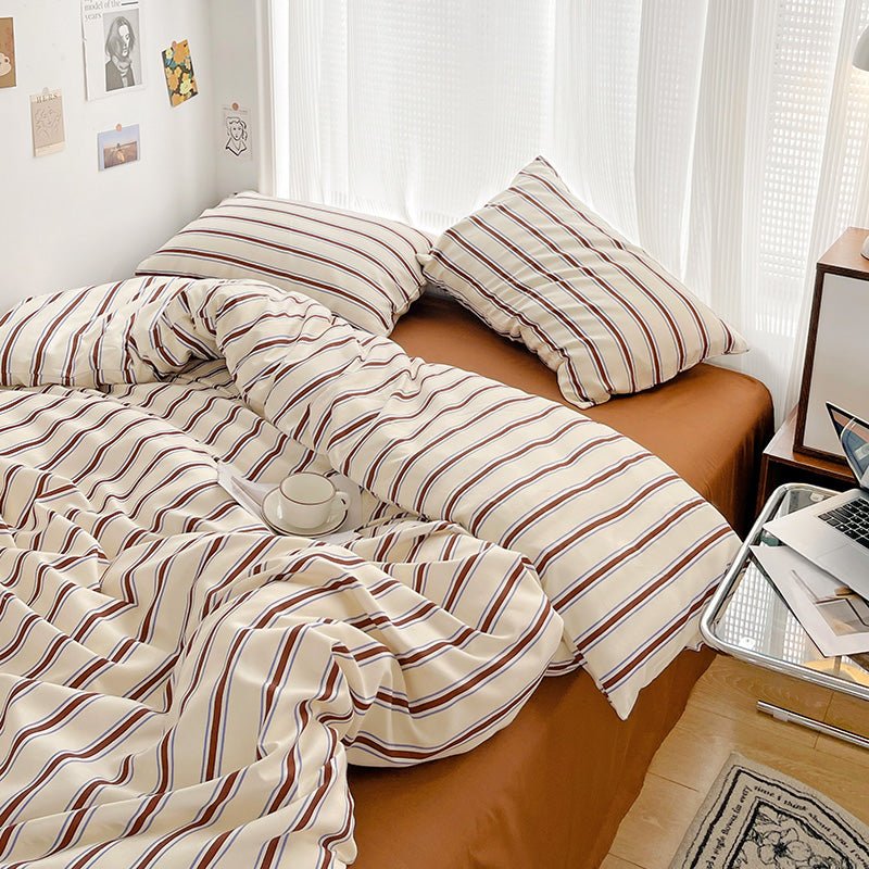 Cream with Brown Stripes