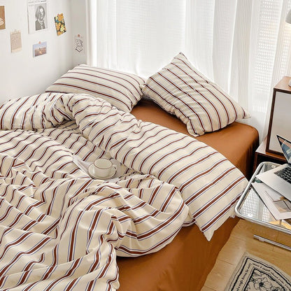 Cream with Brown Stripes