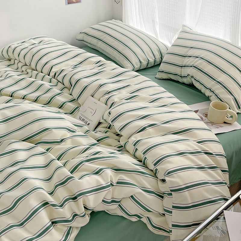 Cream with Green Stripes