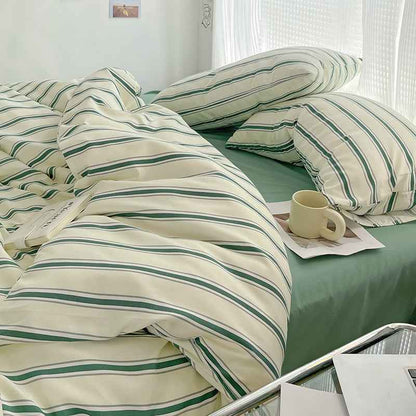 Cream with Green Stripes