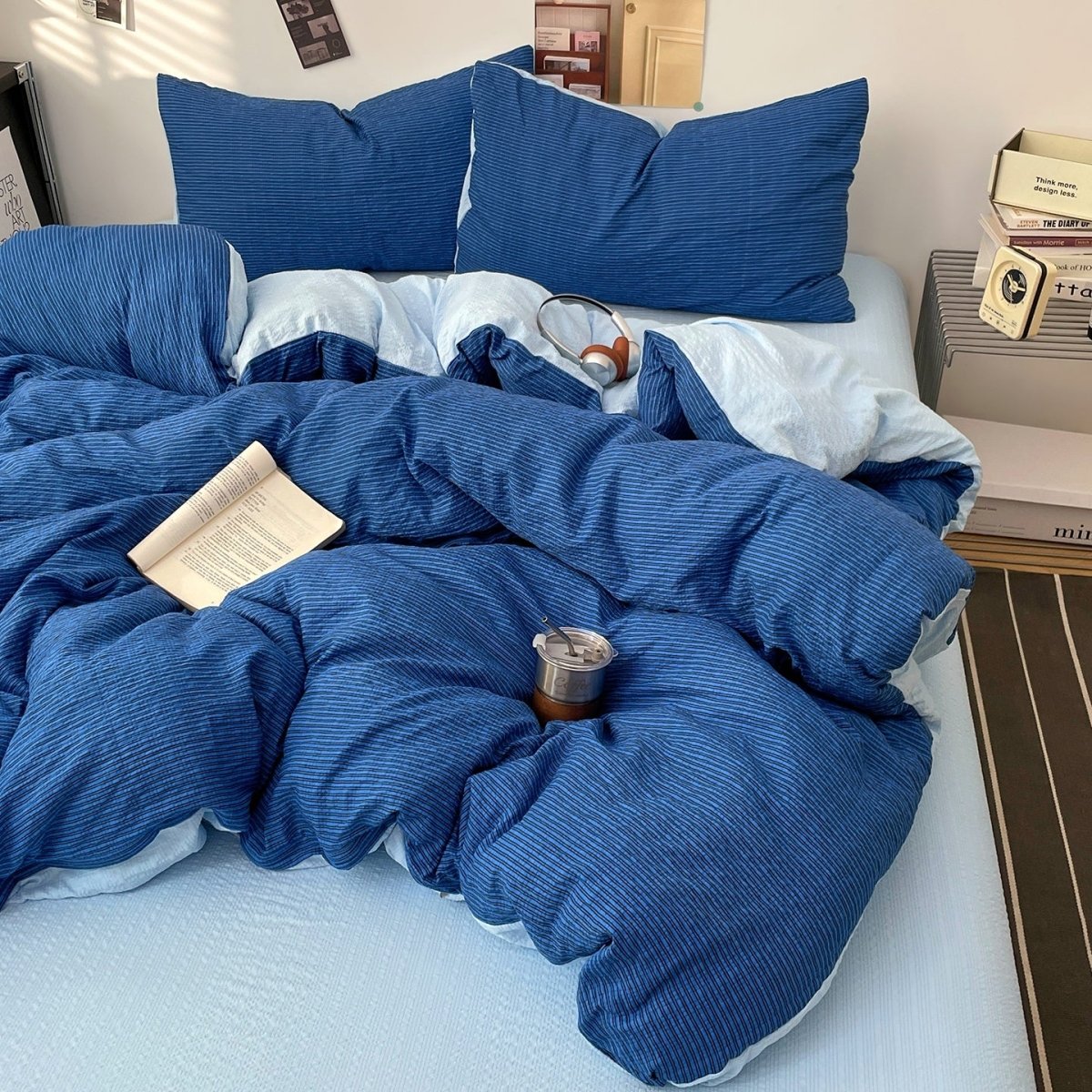 Royal Blue - Cloud Weave Textured Bedding Collection - WhisperLinens