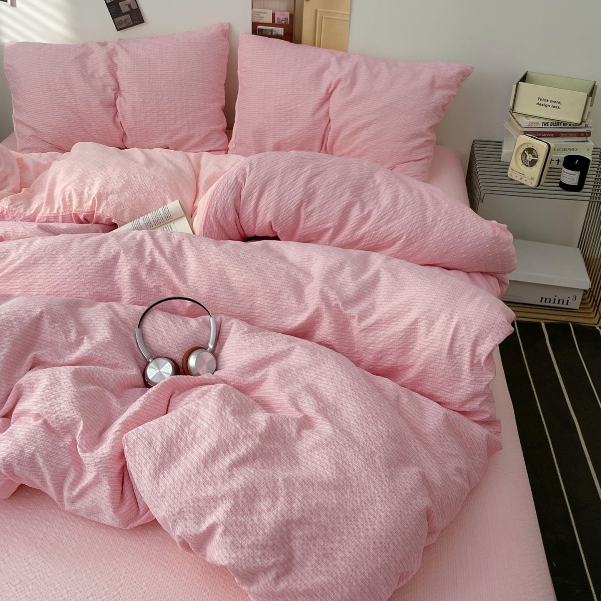 Blush Pink - Cloud Weave Textured Bedding Collection - WhisperLinens