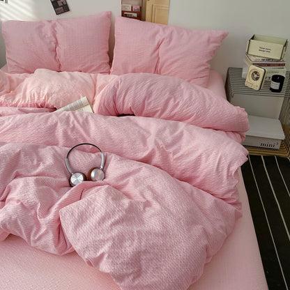 Blush Pink - Cloud Weave Textured Bedding Collection - WhisperLinens