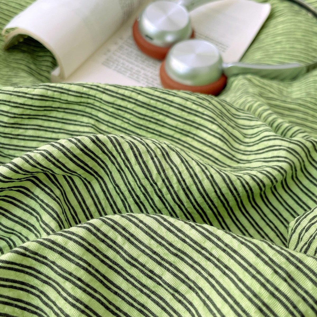 Olive Green - Cloud Weave Textured Bedding Collection - WhisperLinens