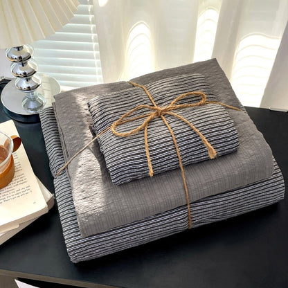 Cloud Weave Textured Bedding Collection - Charcoal Grey - WhisperLinens