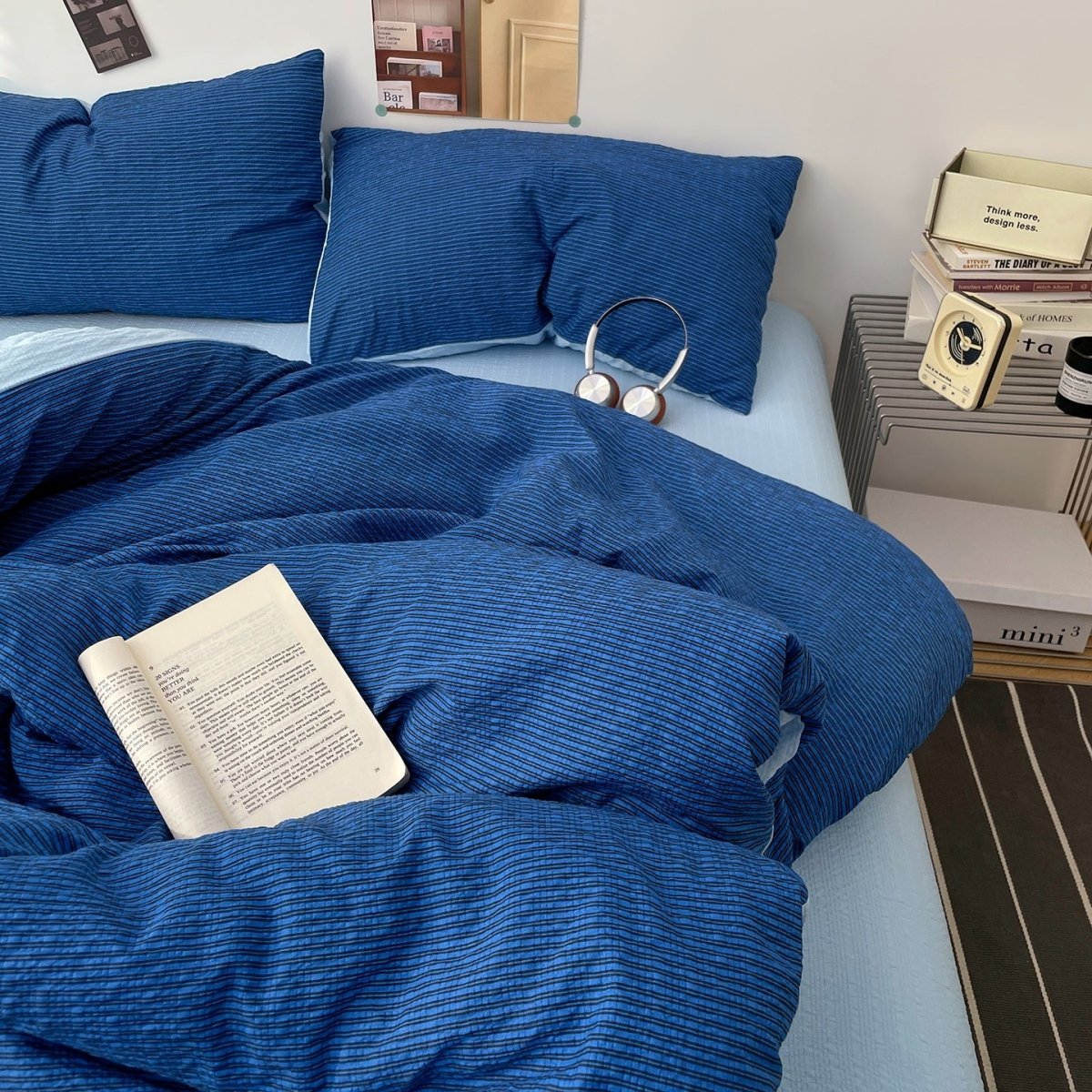 Royal Blue - Cloud Weave Textured Bedding Collection - WhisperLinens