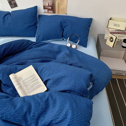 Royal Blue - Cloud Weave Textured Bedding Collection - WhisperLinens