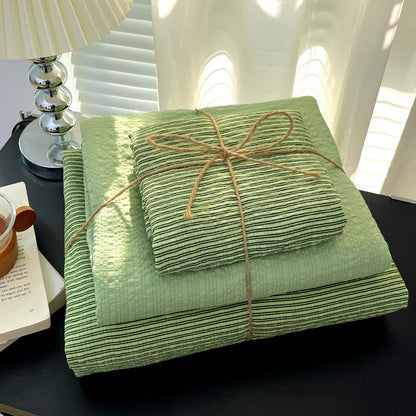 Olive Green - Cloud Weave Textured Bedding Collection - WhisperLinens