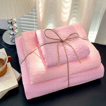 Blush Pink - Cloud Weave Textured Bedding Collection - WhisperLinens