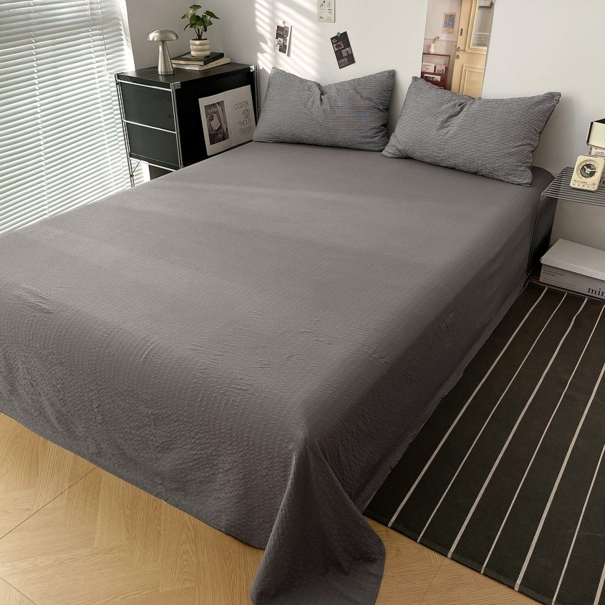 Cloud Weave Textured Bedding Collection - Charcoal Grey - WhisperLinens