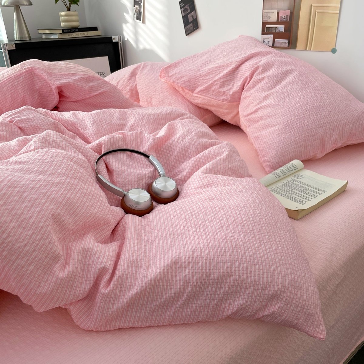 Blush Pink - Cloud Weave Textured Bedding Collection - WhisperLinens