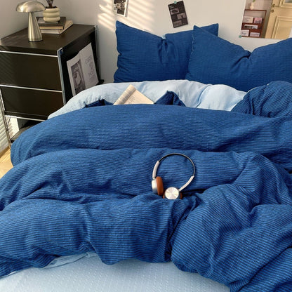 Royal Blue - Cloud Weave Textured Bedding Collection - WhisperLinens