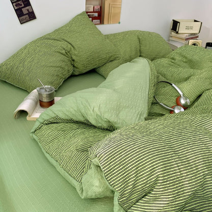 Olive Green - Cloud Weave Textured Bedding Collection - WhisperLinens